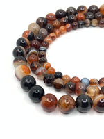 Coffee striped agate gemstone beads