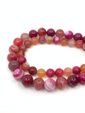 Rose striped agate gemstone beads