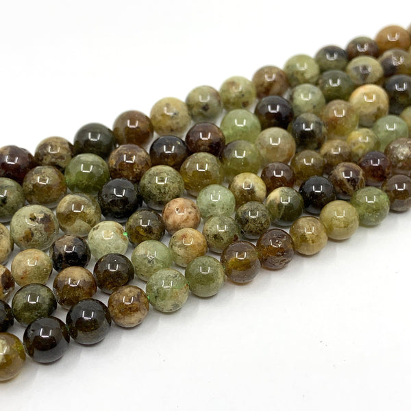 Green Garnet Round Beads