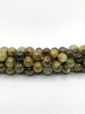 8mm and 6mm green garnet round beads