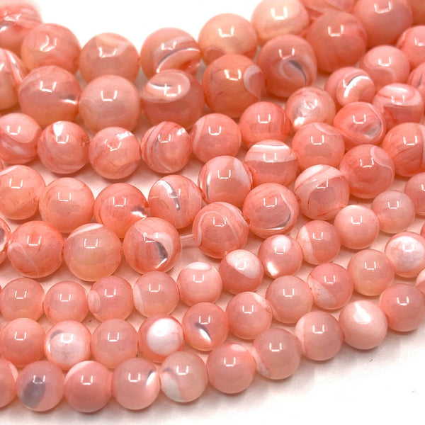 Peach Pink Mother of Pearl Beads