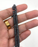 Lava Flat Round Spacer Beads in black color
