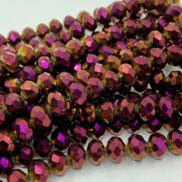 Metallic pink purple glass beads 