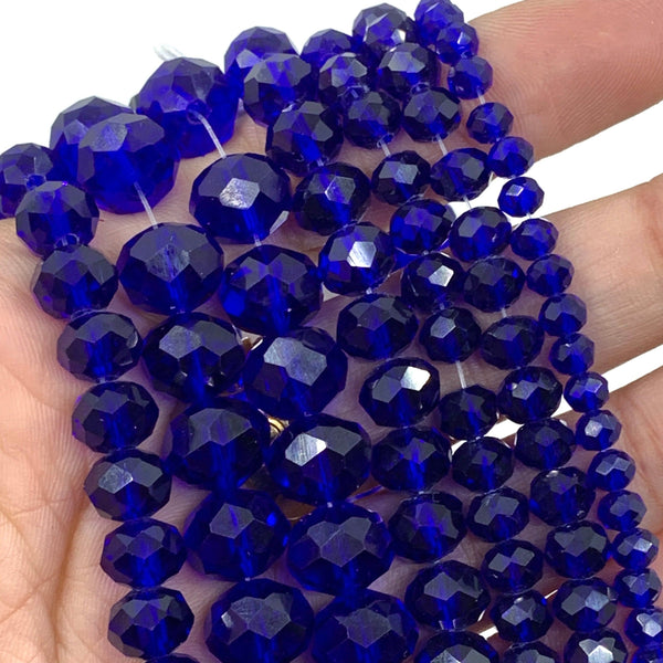 Royal blue rondelle glass beads