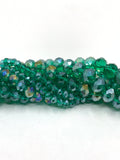 Transparent Green AB Glass Beads