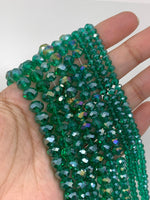 Emerald green ab glass beads