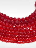 Light Siam Red Rondelle Glass Beads