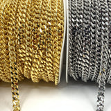 Unfinished Cuban Link Chain in gold and silver