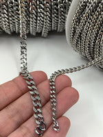 Unfinished Cuban Link Chain in silver
