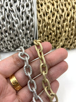 Unfinished Chunky Cable Chain gold and silver