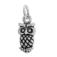 Sterling Silver Oxidized Owl Charm | Fashion Jewellery Outlet | Fashion Jewellery Outlet