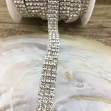 3 Row Silver Rhinestone Chain Clear Stone| Fashion Jewellery Outlet | Fashion Jewellery Outlet
