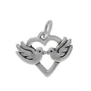 Sterling Silver Kissing Bird Charm | Fashion Jewellery Outlet | Fashion Jewellery Outlet