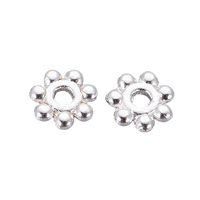 5mm Alloy Silver Plated Daisy Spacers | Fashion Jewellery Outlet | Fashion Jewellery Outlet