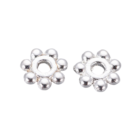 6mm Alloy Silver Plated Daisy Spacers | Fashion Jewellery Outlet | Fashion Jewellery Outlet