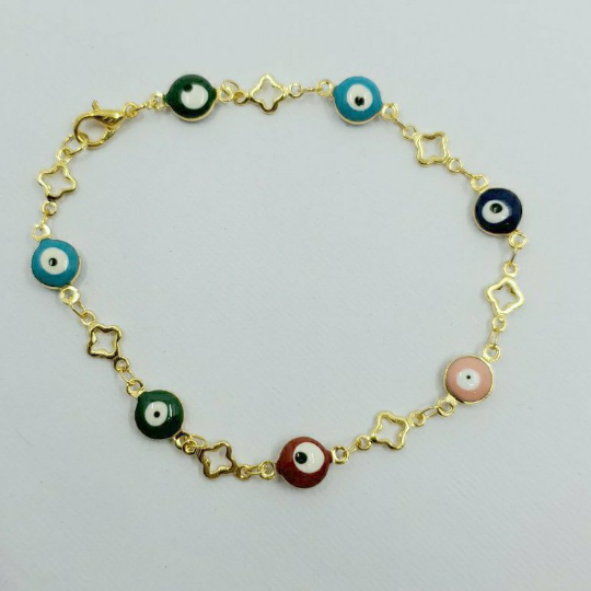 Gold Plated Evil Eye Bracelet | Fashion Jewellery Outlet | Fashion Jewellery Outlet