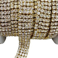 4 Row Gold Rhinestone Chain Clear Stone| Fashion Jewellery Outlet | Fashion Jewellery Outlet