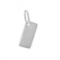 Sterling Silver Short Rectangle Tag 9.5mmL | Fashion Jewellery Outlet | Fashion Jewellery Outlet
