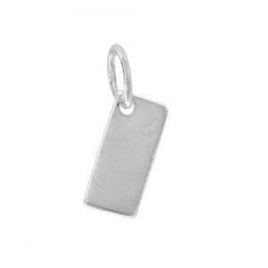 Sterling Silver Short Rectangle Tag 9.5mmL | Fashion Jewellery Outlet | Fashion Jewellery Outlet