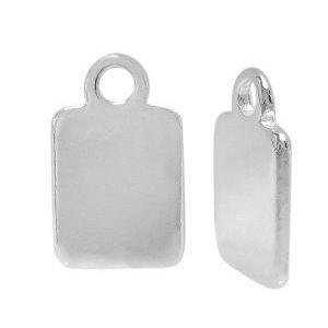 Sterling Silver Short Rectangle Tag 9mm L | Fashion Jewellery Outlet | Fashion Jewellery Outlet