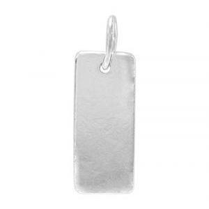 Sterling Silver Rectangle Tag with Ring | Fashion Jewellery Outlet | Fashion Jewellery Outlet