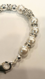 Swarovski Pearl Bracelet with Initials | Fashion Jewellery Outlet | Fashion Jewellery Outlet