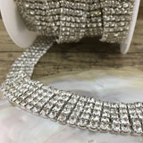 5 Row Silver Rhinestone Chain Clear Stone| Fashion Jewellery Outlet | Fashion Jewellery Outlet