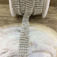 5 Row Silver Rhinestone Chain Clear Stone| Fashion Jewellery Outlet | Fashion Jewellery Outlet