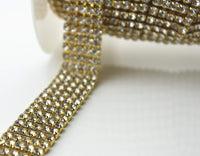 5 Row Gold Rhinestone Chain Clear Stone| Fashion Jewellery Outlet | Fashion Jewellery Outlet