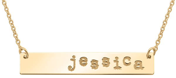 Custom Gold necklace with personalized text | Fashion Jewellery Outlet | Fashion Jewellery Outlet