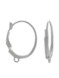 925 24mm Plain Round Lever Back with Loop | Fashion Jewellery Outlet | Fashion Jewellery Outlet