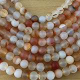 6mm Orange Frosted Agate Bead | Fashion Jewellery Outlet | Fashion Jewellery Outlet
