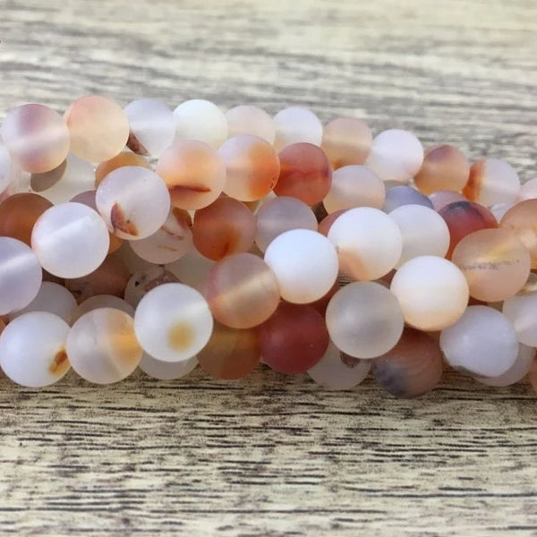 10mm Orange Frosted Agate Bead | Fashion Jewellery Outlet | Fashion Jewellery Outlet