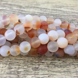 6mm Orange Frosted Agate Bead | Fashion Jewellery Outlet | Fashion Jewellery Outlet