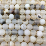 8mm White Frosted Agate Bead | Fashion Jewellery Outlet | Fashion Jewellery Outlet