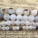 10mm Frosted White Agate Bead | Fashion Jewellery Outlet | Fashion Jewellery Outlet