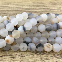 6mm White Frosted Agate Bead | Fashion Jewellery Outlet | Fashion Jewellery Outlet