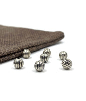 Patterned Sterling Silver Round beads