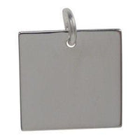 Sterling Silver Flat Square Tag 18mm | Fashion Jewellery Outlet | Fashion Jewellery Outlet