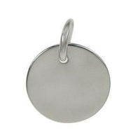 Sterling Silver Round Tag with Loop 16mm | Fashion Jewellery Outlet | Fashion Jewellery Outlet