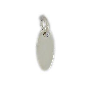 Sterling Silver Thin Oval Tag 12x4.2mm | Fashion Jewellery Outlet | Fashion Jewellery Outlet