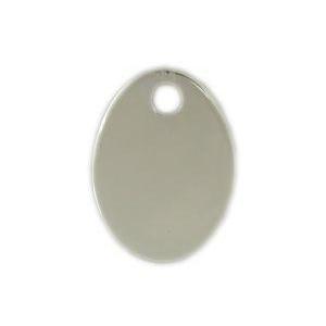 Sterling Silver Plain Shiny Oval Tag | Fashion Jewellery Outlet | Fashion Jewellery Outlet