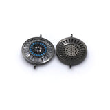 CZ Pave Evil Eye Connector, Gold, Rose Gold, Gun Metal | Fashion Jewellery Outlet | Fashion Jewellery Outlet