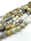 6mm, 8mm and 10mm African Moss Dendritic Opal Beads