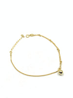 18k gold plated dainty bracelet with half box chain and half ball chain | Fashion Jewellery Outlet