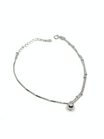925 Sterling Silver dainty bracelet with half box chain and half ball chain | Fashion Jewellery Outlet