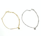 18k gold plated and sterling silver dainty bracelet with half box chain and half ball chain | Fashion Jewellery Outlet