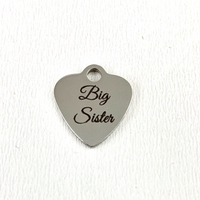 Big Sister Engraved Heart Charm | Fashion Jewellery Outlet | Fashion Jewellery Outlet