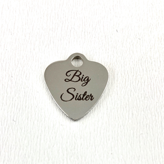 Big Sister Engraved Heart Charm | Fashion Jewellery Outlet | Fashion Jewellery Outlet