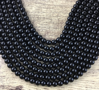 6mm Shiny Black Agate Bead | Fashion Jewellery Outlet | Fashion Jewellery Outlet